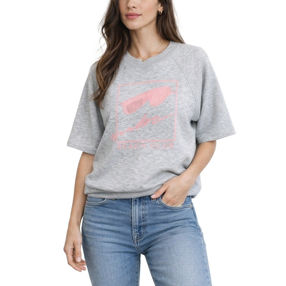 MALIBU BEACH CLUB Graphic Sweatshirt Made‎ USA Heather Grey XL